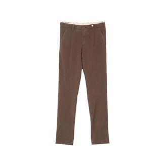 Myths Straight Trousers, male, Brown, Size: 2XL Fresco Wool Trousers with Pleats