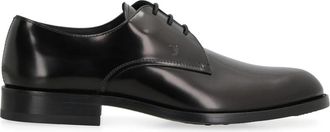 Tod's Derby Leren Veterschoenen - Heren - Nette schoenen - Zwart - 40 EU - Leer - Schoenen