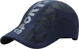 Generic Solid Black Waterproof Letters Print Baseball Cap Trucker Low Profile Dad Cap Hat Breathable Quick Dry Adjustable Sport Outdoor for Unisex Navy One Si