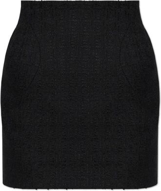 Alexander McQueen Licht Tweed Minirok - Dames - Korte rokken - Zwart - M - Tweed - Rokken