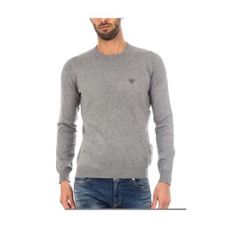 Armani Jeans AJ Jumper Pullover - male - Armani Jeans - Round-neck Knitwear - Gray - S - Knitwear