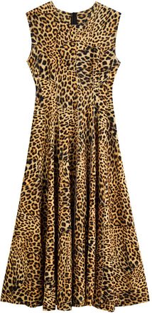 Norma Kamali Leopard-print Stretch-jersey Midi Dress - Brown - S (UK8-10 / S)