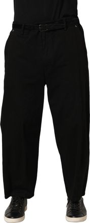Dolce & Gabbana Mens Cotton Straight-Leg Trousers Black