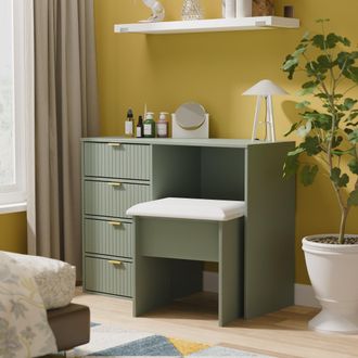 Welcome Furniture Breda Ready Assembled 4 Drawer Vanity in Reed Green - Welcome Furniture | TJ Hughes