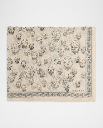 Alexander McQueen Skull Chiffon Scarf