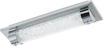 Loops Wall Flush Ceiling Light Colour Chrome Shade Clear Plastic Crystal Bulb LED 8W