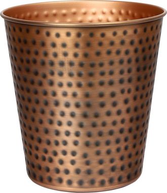 Happimess Axel Modern Minimalist Hammered Steel 2-Gallon Wastebasket in Antique Copper at Nordstrom
