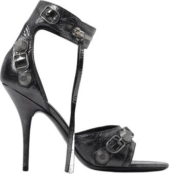 Balenciaga Grijze Zip Sandaal Hakken - Dames - Sandalen met hakken - Grijs - 39 EU - Leer - Schoenen
