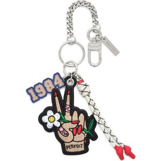 Marc Jacobs The Cluster Peace Sign Bag Charm in Nickel at Nordstrom