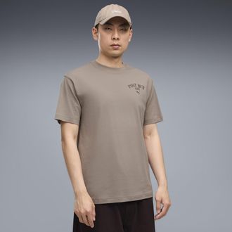 Puma T-shirt da uomo PUMA Cafe dal taglio morbido con stampa grafica, Abbigliamento, Beige, XXL