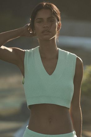 Alo | Supernatural Sweater Tank Top in Spearmint Green, Size: Medium
