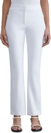 Lafayette 148 New York Manhattan Acclaimed Stretch Slim Flare Pants in White at Nordstrom