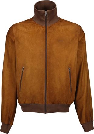 Prada Su&egrave;de Blouson Jack - Heren - Leren en Su&egrave;de Jassen - Bruin - M - Su&egrave;de - Jassen