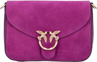 Pinko Purple Love Bags Satchel Suede Shoulder Bag