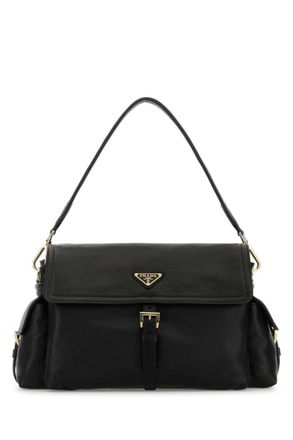 Prada Black Logo Large Shoulder Bag