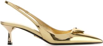 Prada Gold Leather Pumps