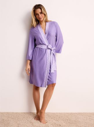 Miiyu Womens Velvety captivating print robe