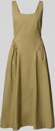 Marella Midikleid mit tiefem Rundhalsausschnitt Modell MLLENFASI in Khaki, Gr&ouml;&szlig;e 36