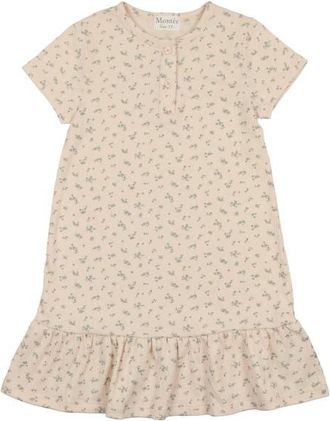 Maniere Kids Printed Cotton Blend Gauze T-Shirt Dress in Sage at Nordstrom, Size 2T