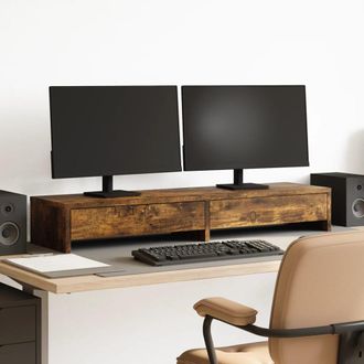 vidaXL Vidaxl - Supporto Monitor Con Cassetti Rovere 100x27x15 Cm In Truciolato