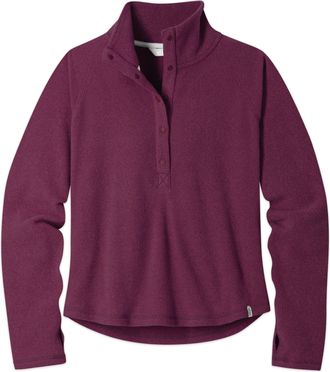 Stio | Womens Turpin Fleece Snap Pullover, Size Extra Small in Aubergine