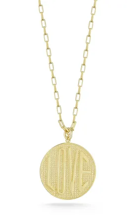 Glaze Jewelry Sterling Silver Love Medallion Necklace