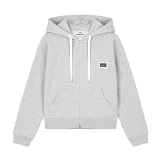 Mads Norgaard Bobo Hood Sweatshirt Standard - Dames - Vesten met rits - Grijs - XS - Leer - Hoodies & sweatvesten