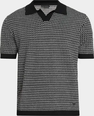 Emporio Armani Men & apos;s Jacquard Short-Sleeve Sweater