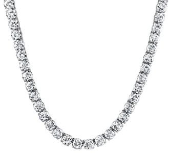 Pompeii3 54Ct TW Diamond Tennis Necklace 14k White Gold 16.5 Lab Grown