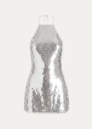 Retrof&ecirc;te Jawa Sequined Halter Mini Dress