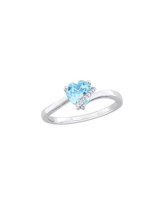 Rina Limor Silver 1.01 ct. tw. Diamond & Blue Topaz - Sky Wrap Ring