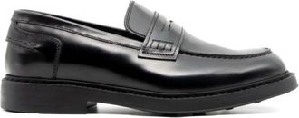 Doucal's Zwarte Penny Loafer Italiaanse Leren Schoenen - Heren - Loafers - Blauw - 41 1/2 EU - Leer - Schoenen