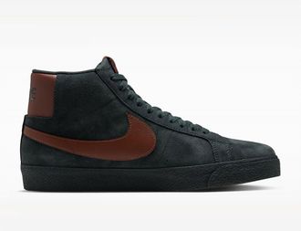 Nike Mens Sb Zoom Blazer Mid Shoes In Black Spruce/gum Medium Brown