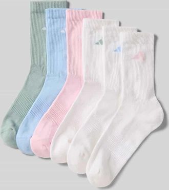 adidas Socken mit Logo im 6er-Pack in Weiss, Größe 34-36