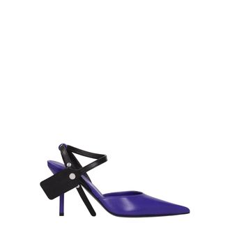 Off-white Purple Leather High Heel Womens Pumps