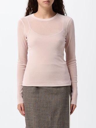 Tela T-shirt a maniche lunghe in poliammide con vestibilit&agrave; slim e girocollo