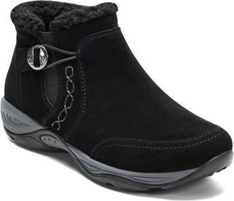 Easy Spirit Erique Water Repellent Faux Shearling Lined Bootie in Black at Nordstrom, Size 5.5