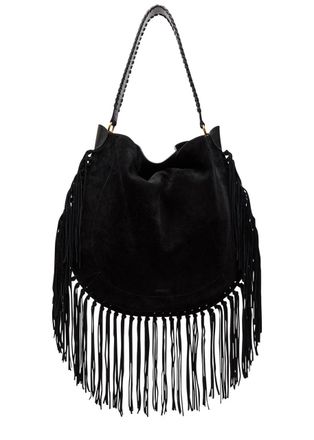 Isabel Marant Oskan Hobo Fringed Suede Shoulder bag - Black - One Size
