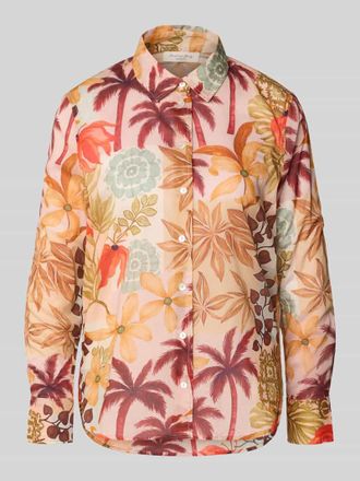 Christian Berg Regular Fit Bluse im Allover-Look in Camel, Gr&ouml;&szlig;e 34