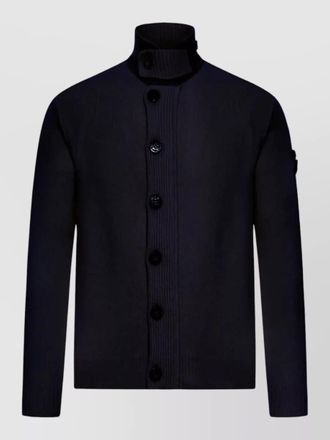 Stone Island wool high-neck cardigan