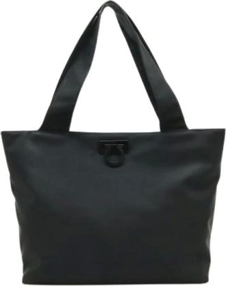 Ferragamo Pre-owned Tote Bags, female, Black, Size: ONE SIZE Pre-owned Gancini Shoulder Tote Bag