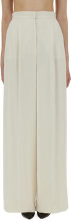 Max Mara White Loose Pleated Pant