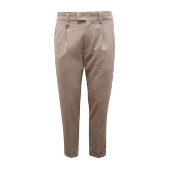 Paolo Pecora Broeken, Heren, Beige, S, Wol, Wolmix Broek