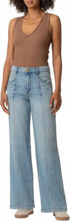 Kut from the Kloth Womens Jodi High Rise Wide Leg Jeans In Blue