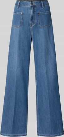 s.Oliver Black Label Regular Fit Wide Leg Jeans aus Lyocell-Baumwoll-Mix in Jeansblau, Gr&ouml;&szlig;e 34/32