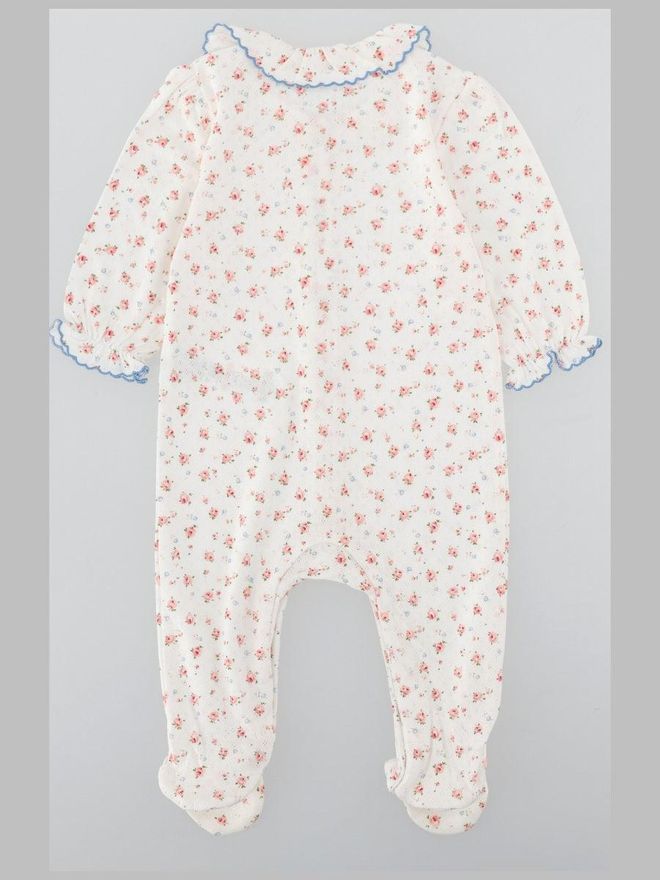 Floral Pyjama Jumpsuit Cotton Dress - White