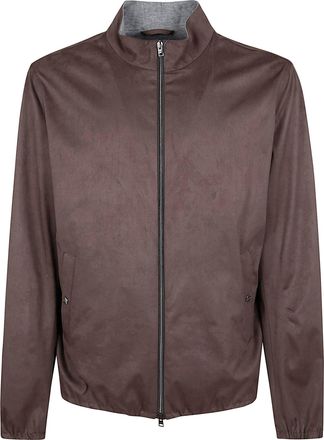 Herno Soft Suede Microfiber Jacket with High Neck