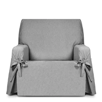 Eysa Funda de sill&oacute;n hidr&oacute;fugo 1 plaza con lazos beige-gris 80-120 cm