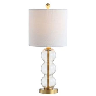 Jonathan Y Designs February Glass/Metal LED Table Lamp in Clear/brass Gold at Nordstrom