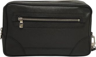 Louis Vuitton Pavel Black Leather Clutch Bag (Pre-Owned)